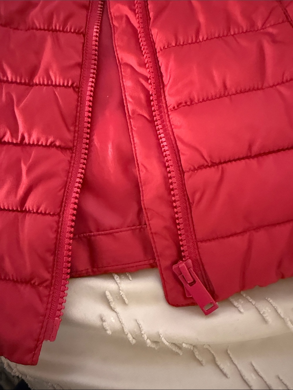Girls’ Quilted Sleeveless Puffer Vest - Hot Pink - Picture 5 of 6
